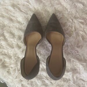 J Crew Elsie D'orsay shoes - grey suede - Size 8